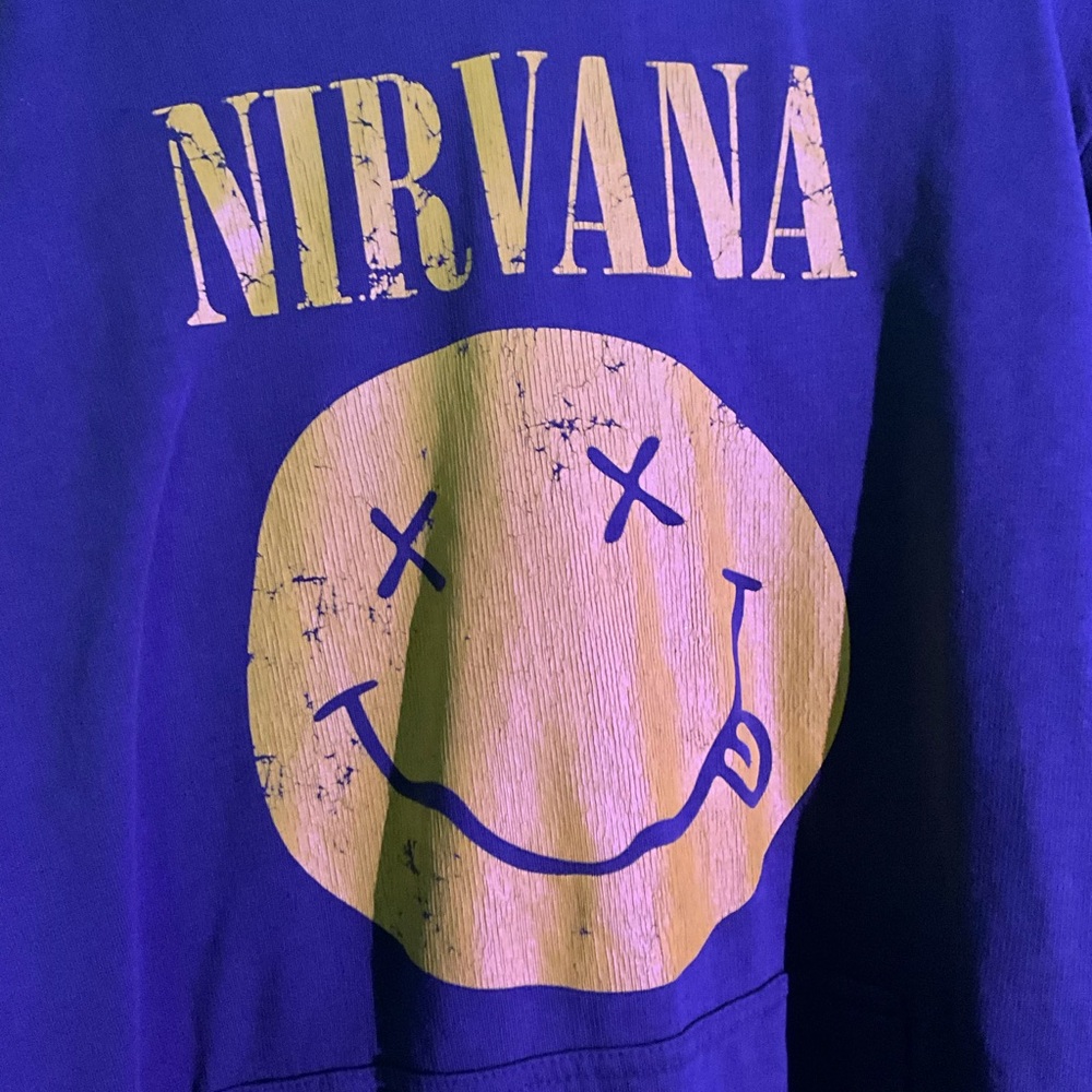 Nirvana olive green and Yellow Graphic Sweatshirt